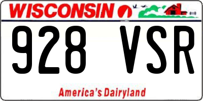 WI license plate 928VSR