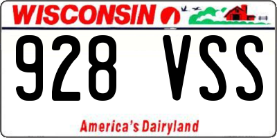 WI license plate 928VSS
