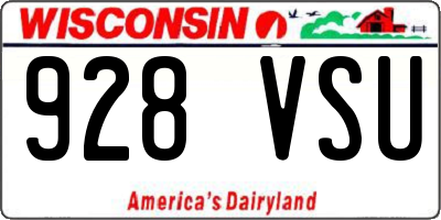 WI license plate 928VSU