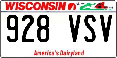 WI license plate 928VSV