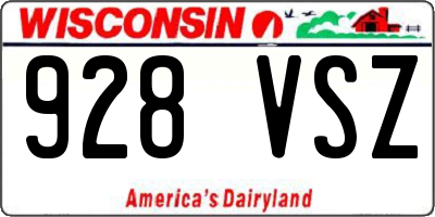 WI license plate 928VSZ