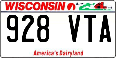 WI license plate 928VTA