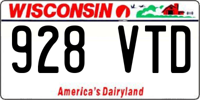 WI license plate 928VTD