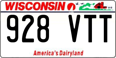WI license plate 928VTT