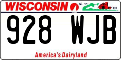 WI license plate 928WJB
