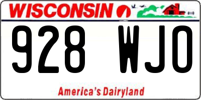 WI license plate 928WJO