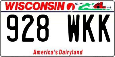 WI license plate 928WKK