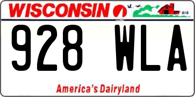 WI license plate 928WLA