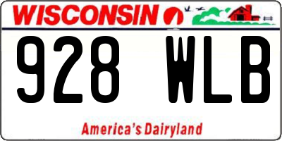 WI license plate 928WLB