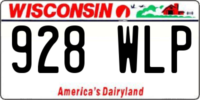 WI license plate 928WLP