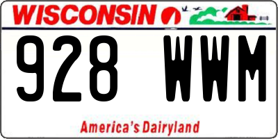 WI license plate 928WWM