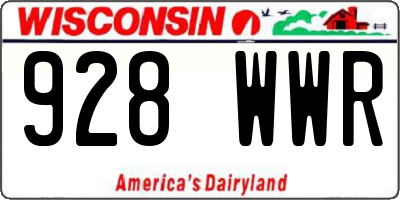 WI license plate 928WWR
