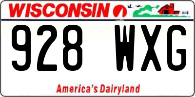 WI license plate 928WXG