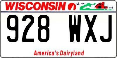 WI license plate 928WXJ