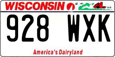 WI license plate 928WXK