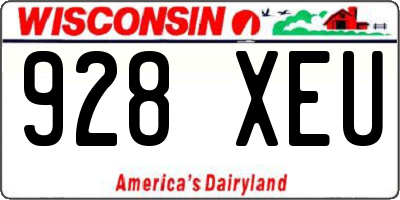 WI license plate 928XEU