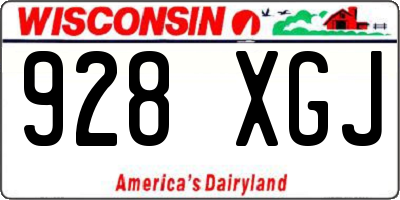 WI license plate 928XGJ