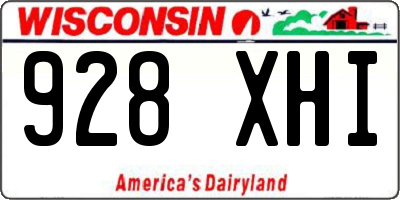WI license plate 928XHI