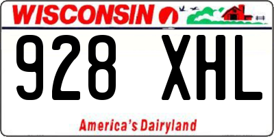 WI license plate 928XHL