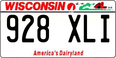 WI license plate 928XLI