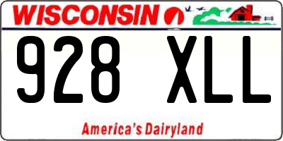 WI license plate 928XLL