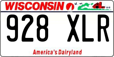 WI license plate 928XLR