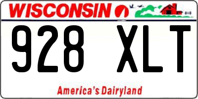WI license plate 928XLT