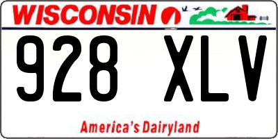 WI license plate 928XLV