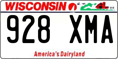 WI license plate 928XMA