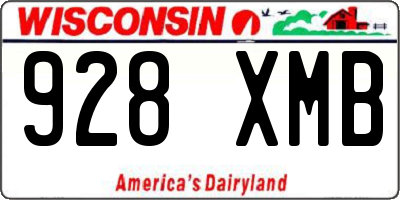 WI license plate 928XMB