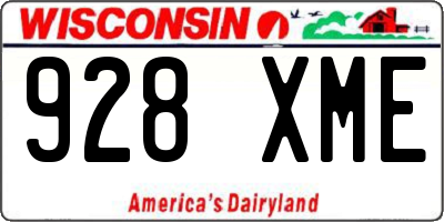 WI license plate 928XME