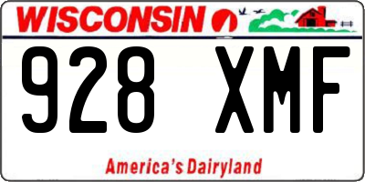 WI license plate 928XMF