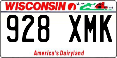 WI license plate 928XMK