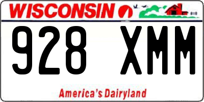 WI license plate 928XMM