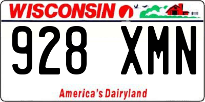 WI license plate 928XMN