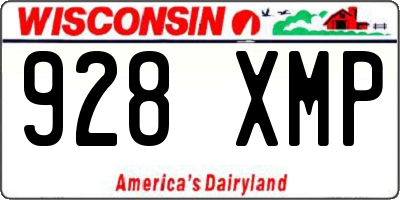 WI license plate 928XMP