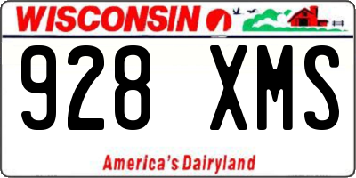 WI license plate 928XMS