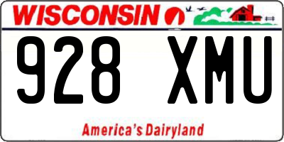 WI license plate 928XMU