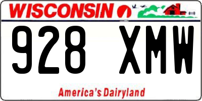 WI license plate 928XMW