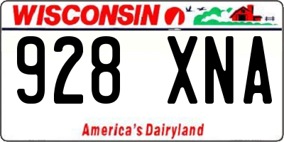 WI license plate 928XNA