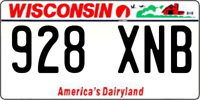 WI license plate 928XNB