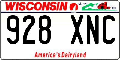 WI license plate 928XNC