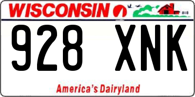 WI license plate 928XNK
