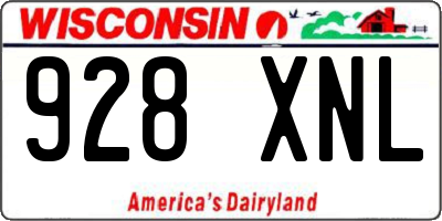 WI license plate 928XNL
