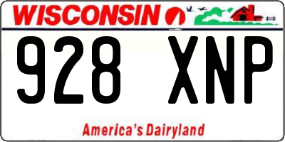 WI license plate 928XNP