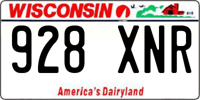 WI license plate 928XNR