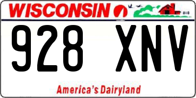 WI license plate 928XNV