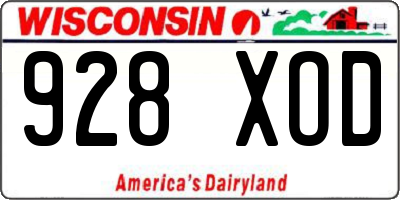 WI license plate 928XOD