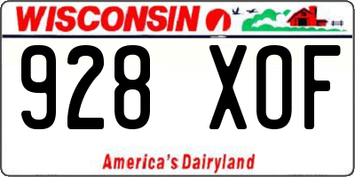 WI license plate 928XOF