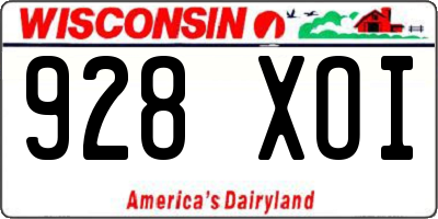 WI license plate 928XOI